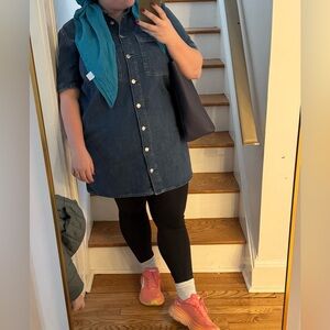 Denim Button-Up Shirt Dress